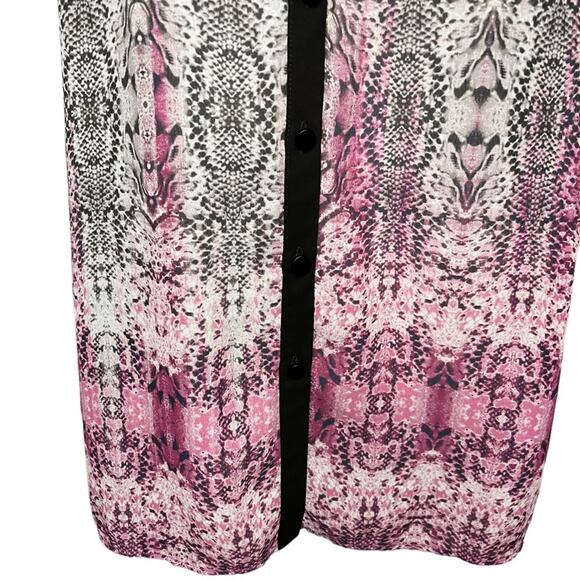 NWT RUFF‎ HEWN GREY Sleeveless V-Neck Button Front Pink/White Ombré Shirt Size M - Picture 5 of 12